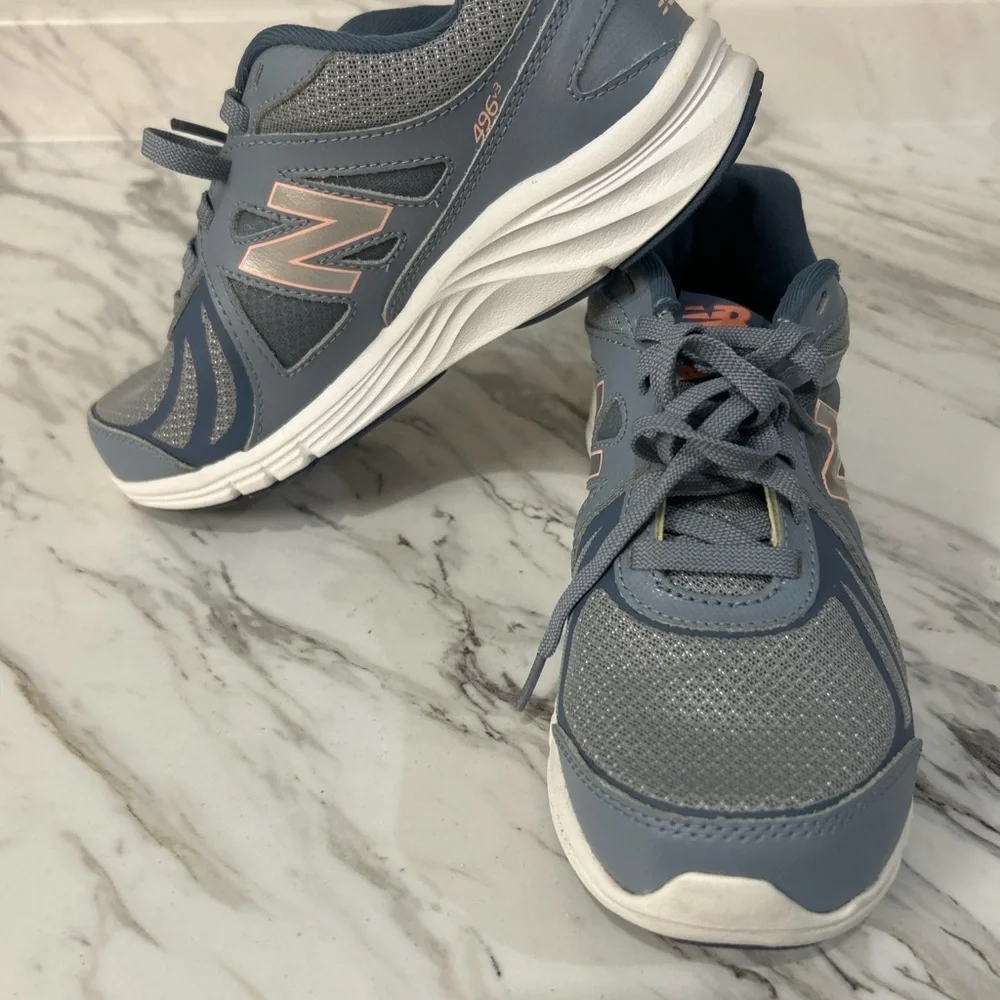 New Balance Kids Blue and Pink Sneakers